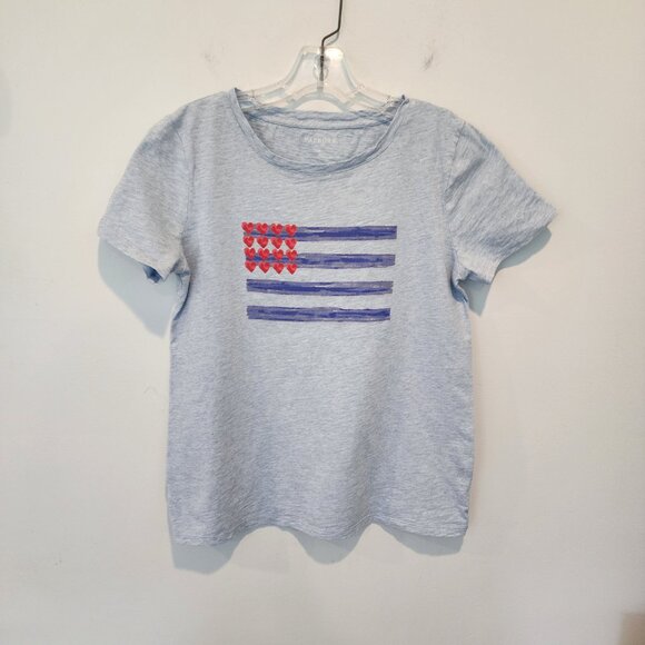 Talbots Heart Spangled Banner Tee, Size M, Like New - Picture 2 of 6